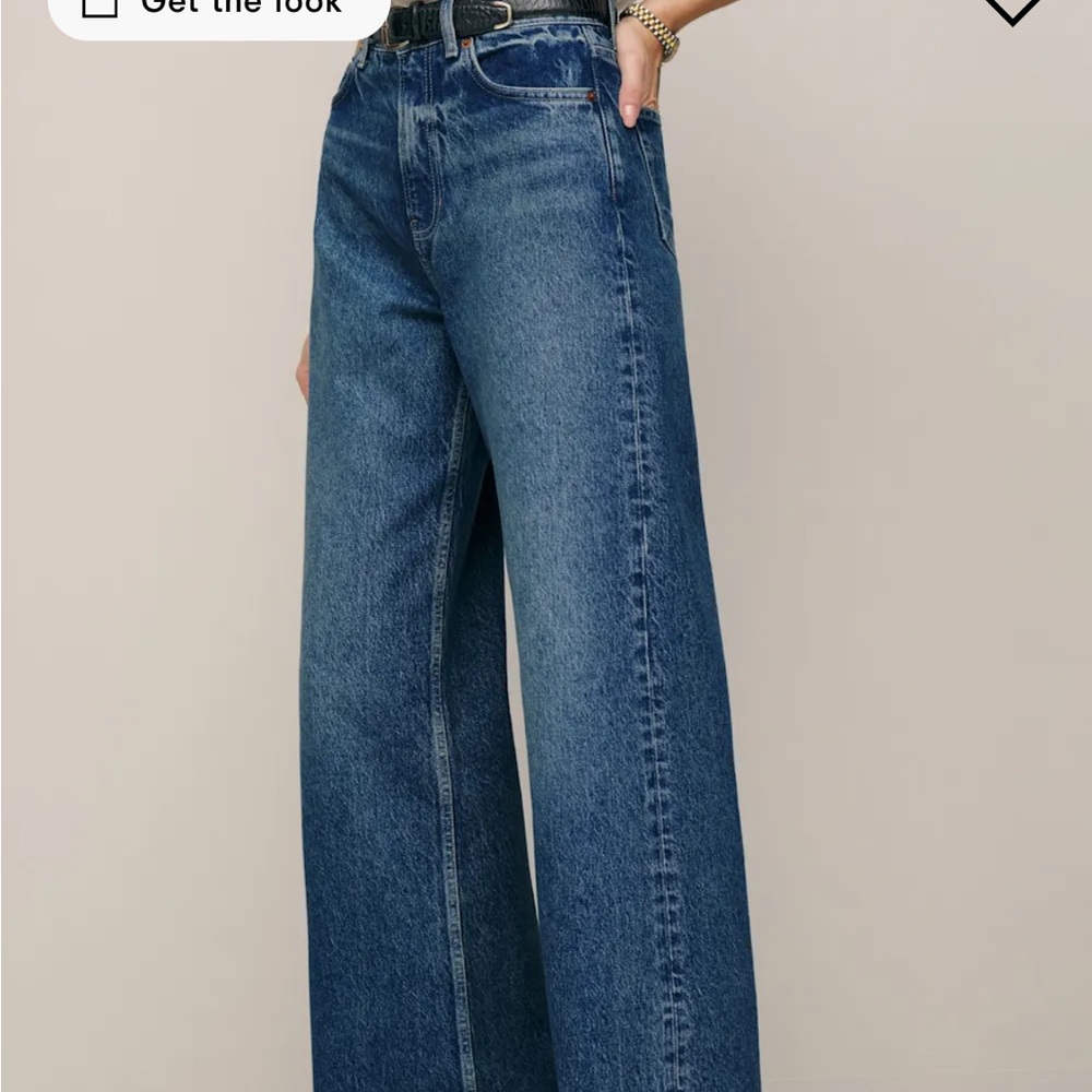 Reformation Cary High Rise Slouchy Wide Leg Jeans, Lanier wash, sz 27 NEW W/TAGS